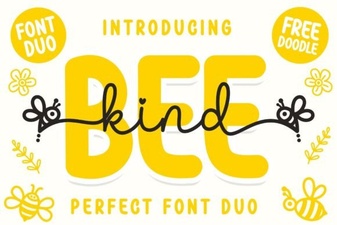 Bee Kind Duo Font for Creative Design Projects